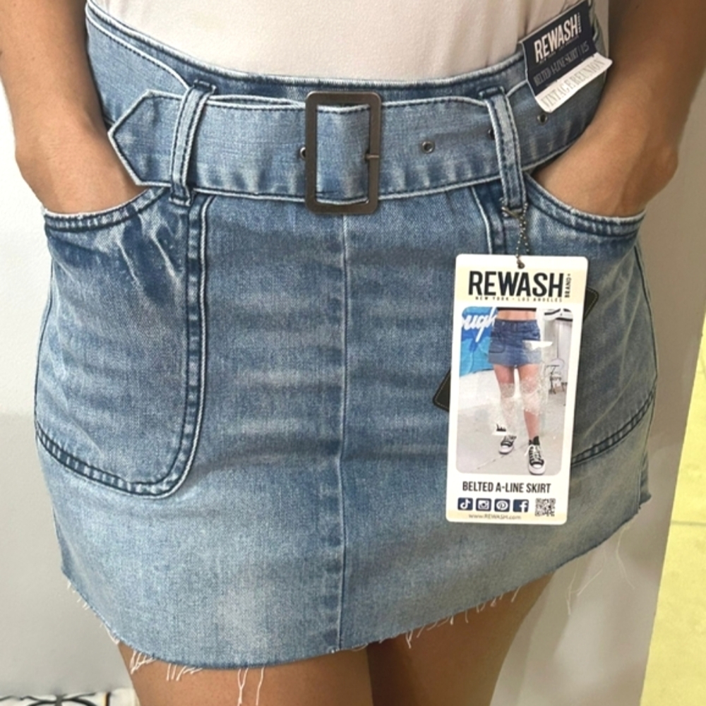 Rewash Brand Belted A-Line Skirt Vintage Reunion SIZE 1-3-9 NWT